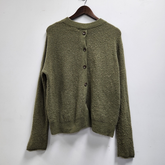 Point Sur Womens Back Button Sweater Size S Green Soft Wool Alpaca Long Sleeve - Picture 2 of 11